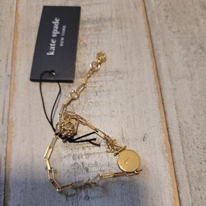NWT Kate Spade Monogram Bracelet in Gold, letter L